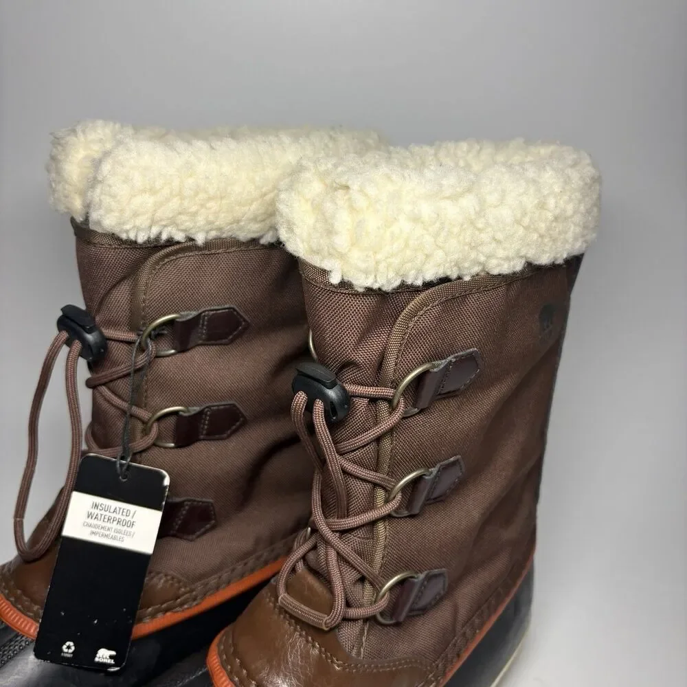 Sorel Yoot Pac Brown Rubber Waterproof Winter Snow Rain Boots Big Kids Youth 7